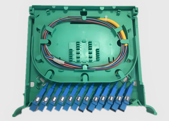 Enige Fanout 12 Optische PLC van de Kernenvezel Splitser 0.9mm van Wijzesc UPC Rek zet op
