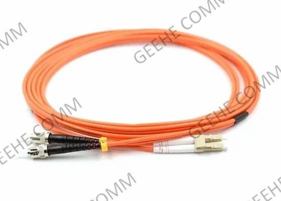 Pvc-Jasje 1m LC aan ST Multimode Duplexkabel van het Vezel Optische Flard