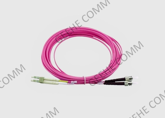 10GB LC aan ST Duplex Multiwijze OM4 Violet Fiber Optic Ftth Cable