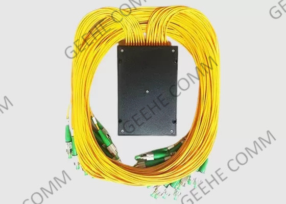 PLC-vezeloptisch kabelsplitter 1x64 ABS Box SM 2mm 1m FC APC-connectoren