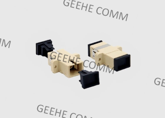 De enige Adapter van de de Vezel Optische Kabel van Sc UPC van de Wijze Simplexkleur Beige met Flenzen