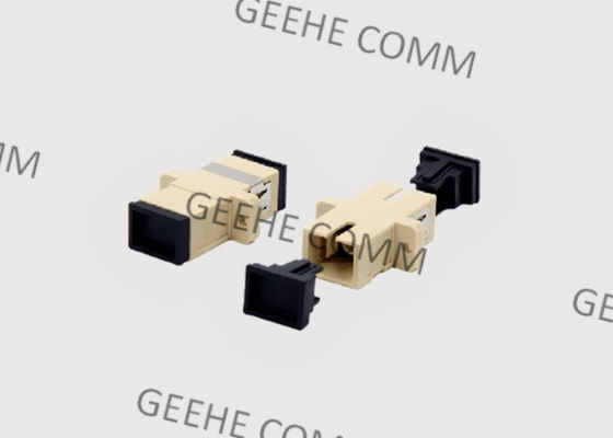 De enige Adapter van de de Vezel Optische Kabel van Sc UPC van de Wijze Simplexkleur Beige met Flenzen