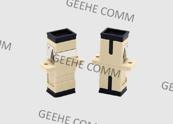 De enige Adapter van de de Vezel Optische Kabel van Sc UPC van de Wijze Simplexkleur Beige met Flenzen