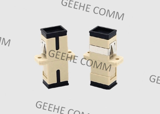 De enige Adapter van de de Vezel Optische Kabel van Sc UPC van de Wijze Simplexkleur Beige met Flenzen
