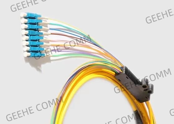 Enige Wijze 2.0MM 40G MPO aan 8 X LC de Kabel van de Vezeldoorbraak