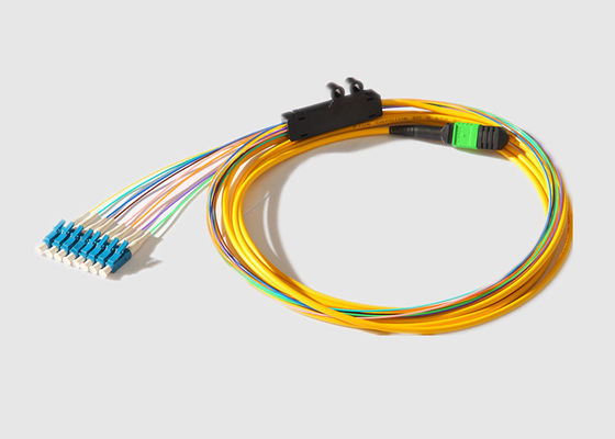 Enige Wijze 2.0MM 40G MPO aan 8 X LC de Kabel van de Vezeldoorbraak