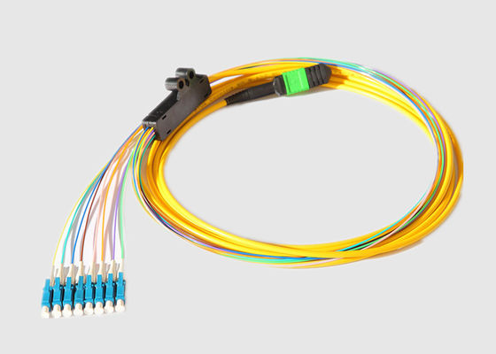 Enige Wijze 2.0MM 40G MPO aan 8 X LC de Kabel van de Vezeldoorbraak