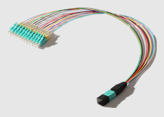 Multiwijze 12 Kernen 0.9mm MPO aan LC-Doorbraakkabel