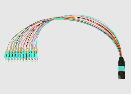 Multiwijze 12 Kernen 0.9mm MPO aan LC-Doorbraakkabel