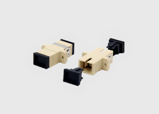 De enige Adapter van de de Vezel Optische Kabel van Sc UPC van de Wijze Simplexkleur Beige met Flenzen