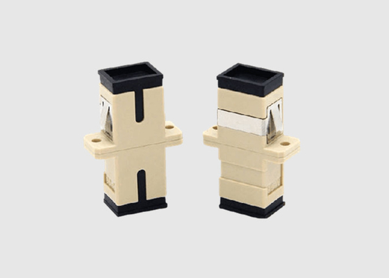 De enige Adapter van de de Vezel Optische Kabel van Sc UPC van de Wijze Simplexkleur Beige met Flenzen
